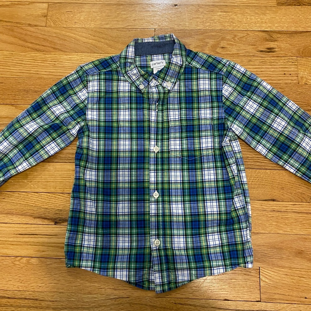 Carters Plaid Button Down Front Shirt